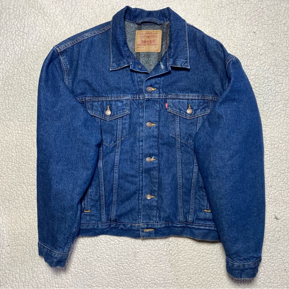 Levi's Dark Blue Levi’s Trucker Jacket Denim Sherpa-Lined Jacket